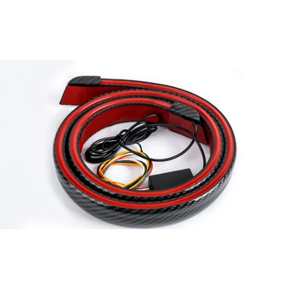 Universal Carbon-Fiber-Look Trunk Lip Spoiler with LED Brake & Turn Signal Light