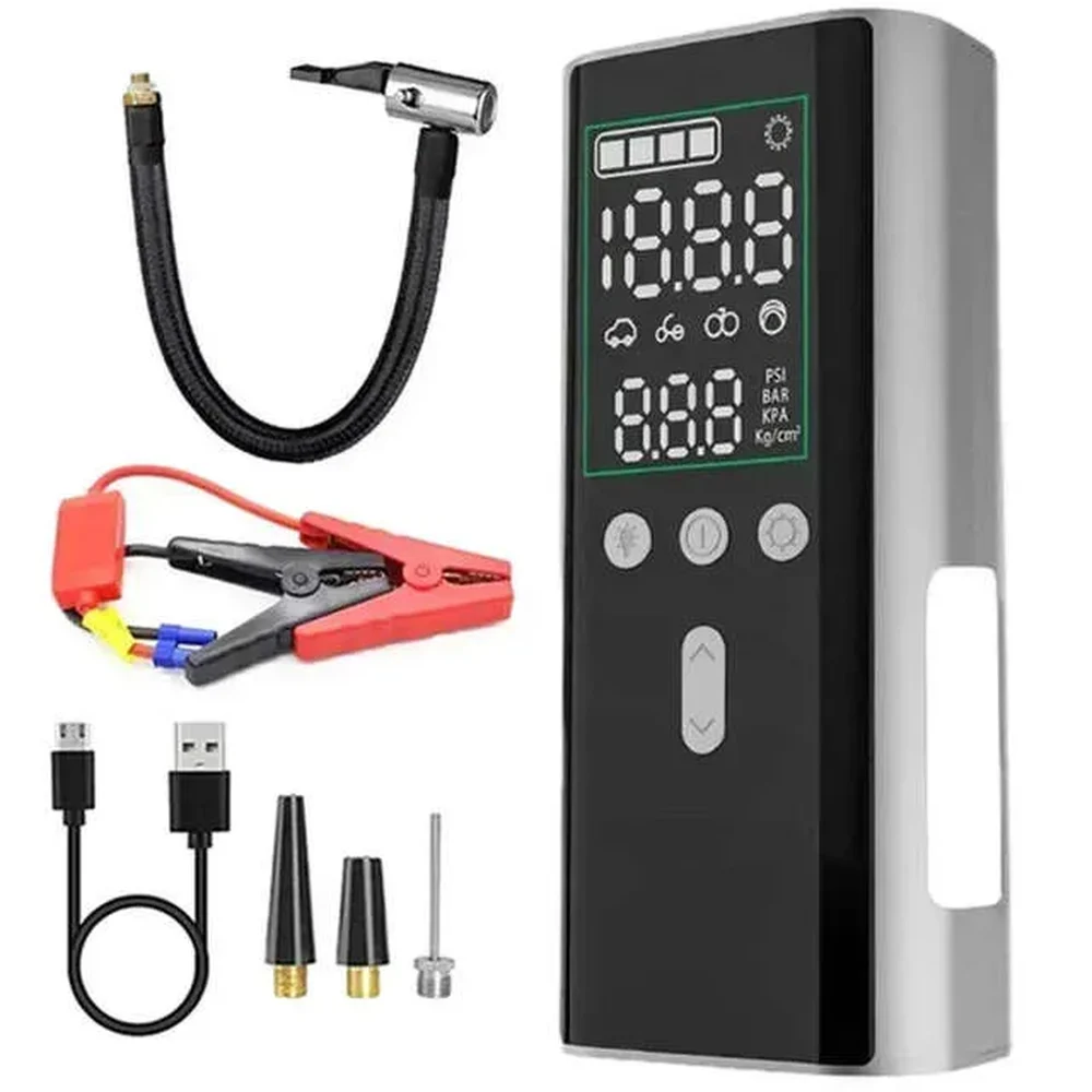 4-in-1 Portable Jump Starter with Digital Air Compressor