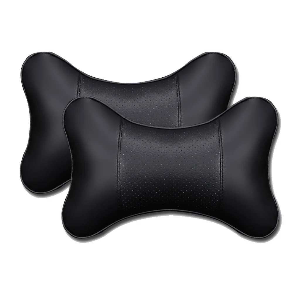 Perforated Leather Headrest Neck Pillows (Pair)