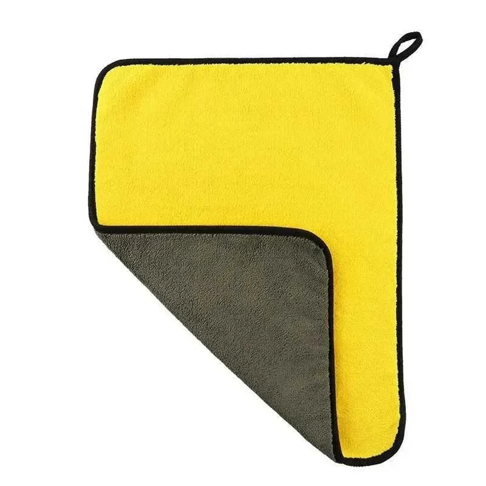 Plush Two-Tone Microfiber Drying Towels, 30 × 30 cm (5-Pack)