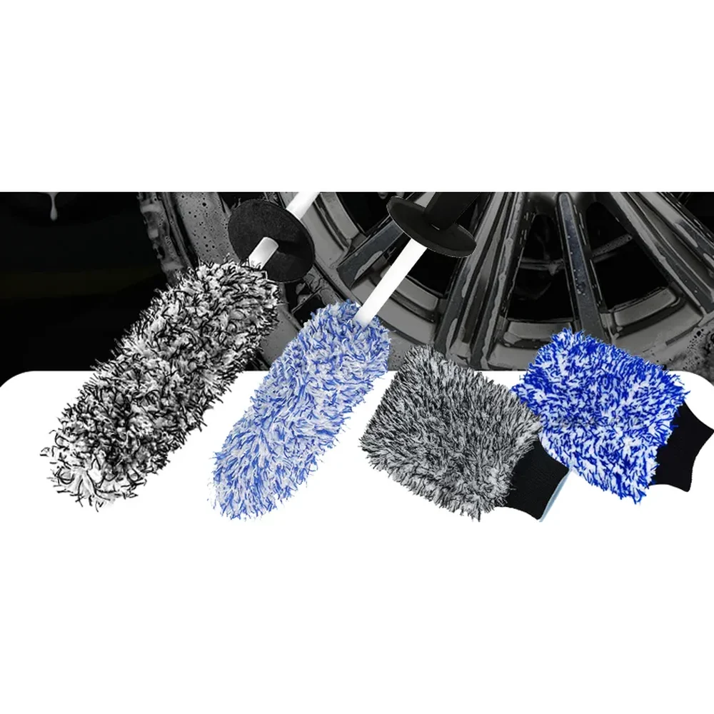 Microfiber Wheel Brush & Wash Mitt Set