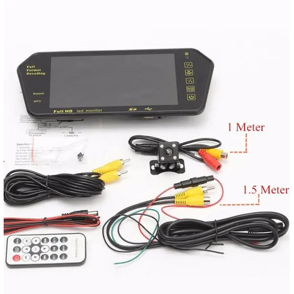 7" Rearview Mirror Monitor with Night Vision Backup Camera Kit
