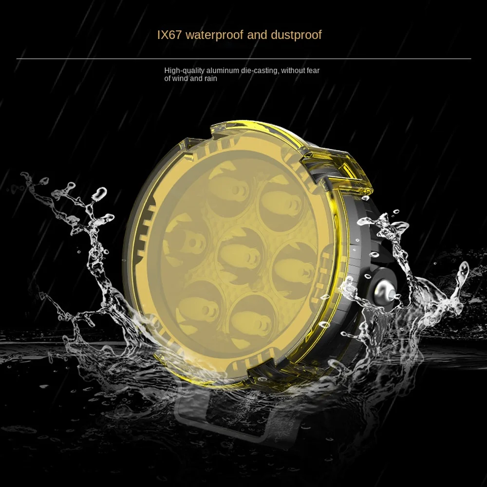 7" Round LED Off-Road Driving Light with Amber Cover